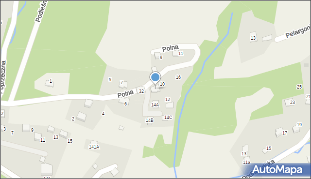 Porąbka, Polna, 14, mapa Porąbka