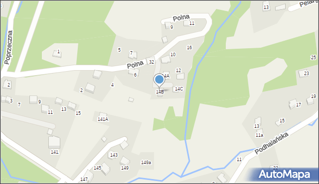 Porąbka, Polna, 14B, mapa Porąbka