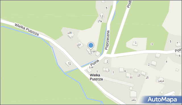 Porąbka, Poprzeczna, 1, mapa Porąbka