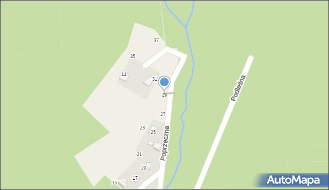 Porąbka, Poprzeczna, 29, mapa Porąbka