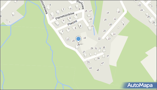 Porąbka, Poziomkowa, 25, mapa Porąbka