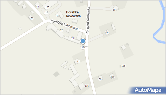 Porąbka Iwkowska, Porąbka Iwkowska, 32a, mapa Porąbka Iwkowska