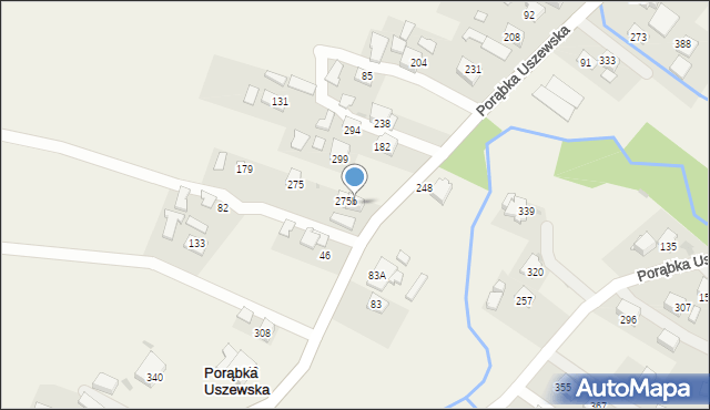 Porąbka Uszewska, Porąbka Uszewska, 275c, mapa Porąbka Uszewska