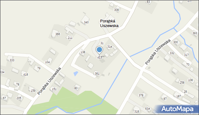 Porąbka Uszewska, Porąbka Uszewska, 413, mapa Porąbka Uszewska