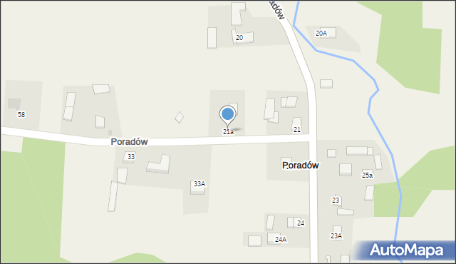 Poradów, Poradów, 21a, mapa Poradów