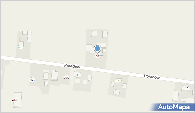 Poradów, Poradów, 38, mapa Poradów