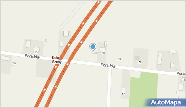 Poradów, Poradów, 61, mapa Poradów