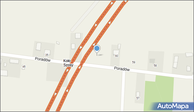 Poradów, Poradów, 62, mapa Poradów