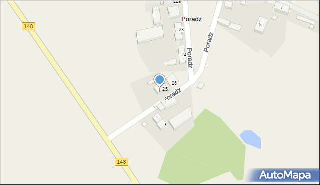 Poradz, Poradz, 25a, mapa Poradz