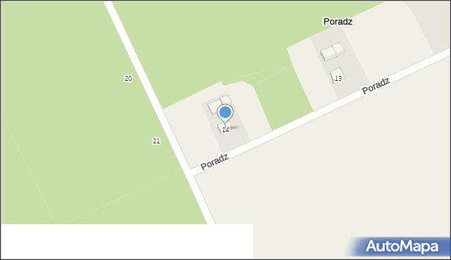 Poradz, Poradz, 14, mapa Poradz