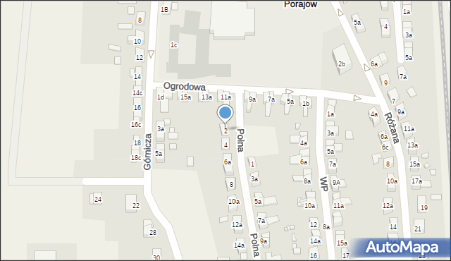 Porajów, Polna, 2, mapa Porajów