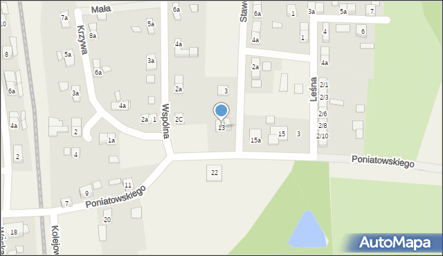 Porajów, Poniatowskiego, 13, mapa Porajów