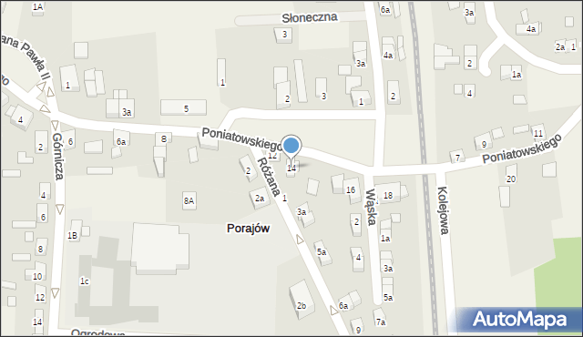 Porajów, Poniatowskiego, 14, mapa Porajów