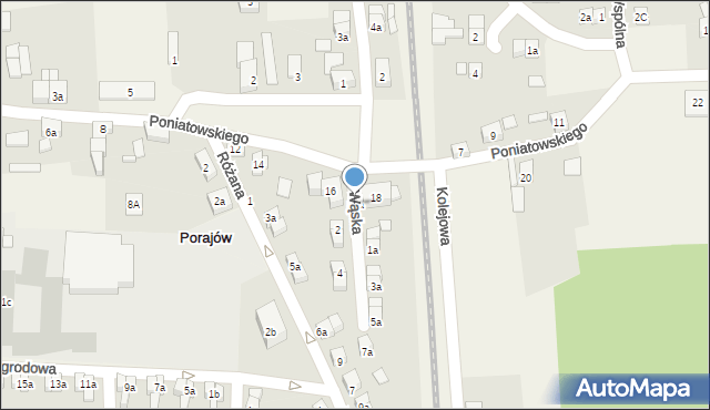 Porajów, Poniatowskiego, 16a, mapa Porajów