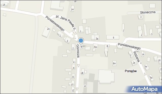 Porajów, Poniatowskiego, 6, mapa Porajów