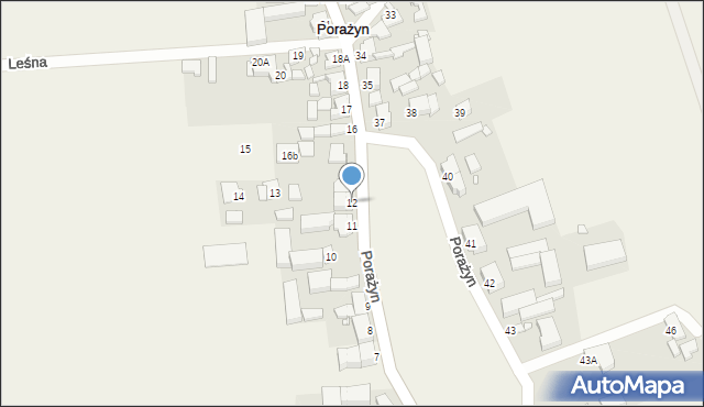 Porażyn, Porażyn, 12, mapa Porażyn