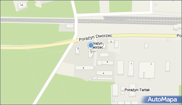Porażyn Dworzec, Porażyn Dworzec, 3, mapa Porażyn Dworzec