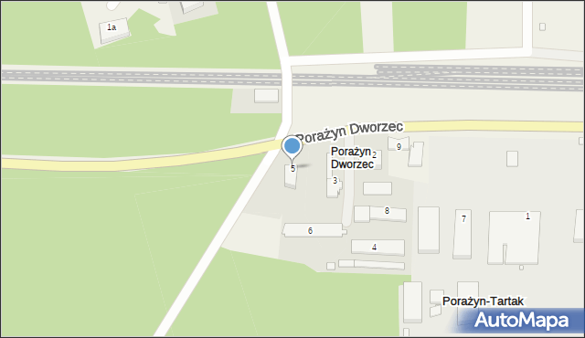 Porażyn Dworzec, Porażyn Dworzec, 5, mapa Porażyn Dworzec