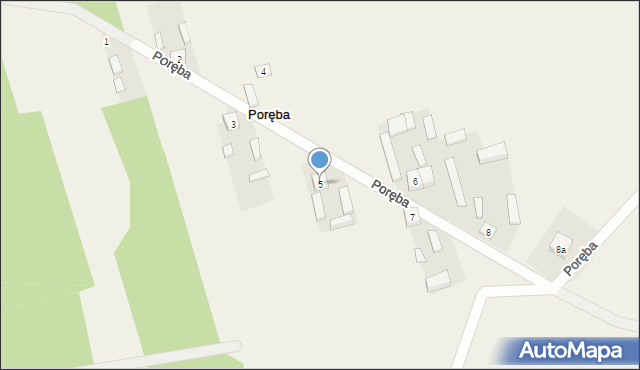 Poręba, Poręba, 5, mapa Poręba