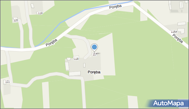 Poręba, Poręba, 117, mapa Poręba