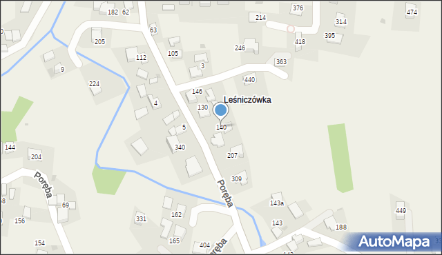 Poręba, Poręba, 140, mapa Poręba