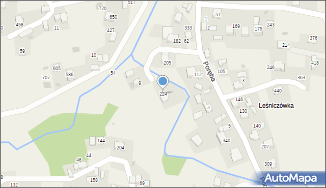 Poręba, Poręba, 224, mapa Poręba