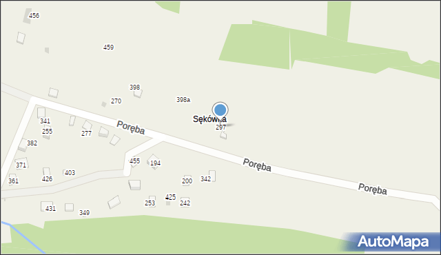 Poręba, Poręba, 297, mapa Poręba