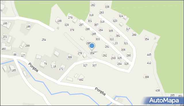 Poręba, Poręba, 304, mapa Poręba