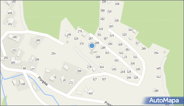 Poręba, Poręba, 328, mapa Poręba