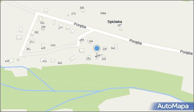 Poręba, Poręba, 425, mapa Poręba