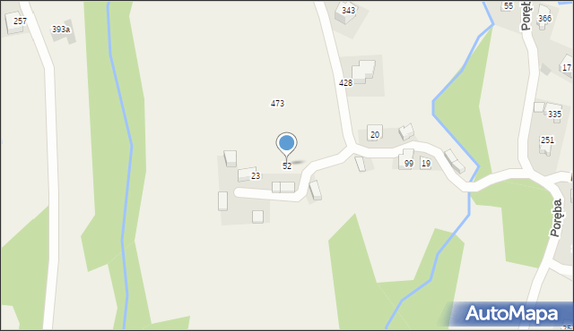 Poręba, Poręba, 52, mapa Poręba