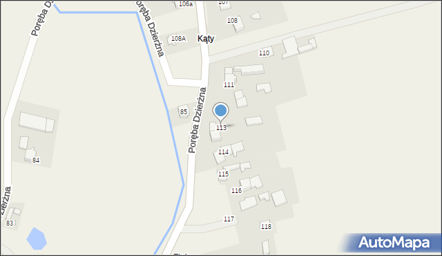 Poręba Dzierżna, Poręba Dzierżna, 113, mapa Poręba Dzierżna