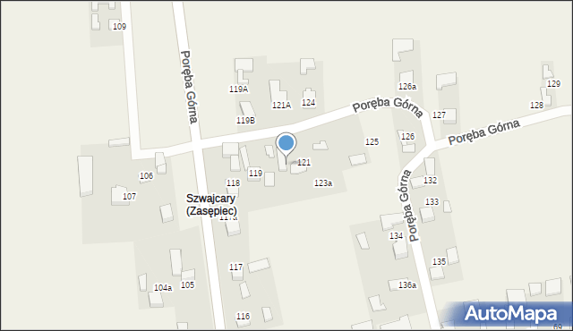 Poręba Górna, Poręba Górna, 122, mapa Poręba Górna