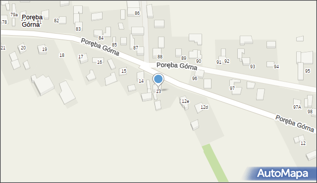 Poręba Górna, Poręba Górna, 13, mapa Poręba Górna