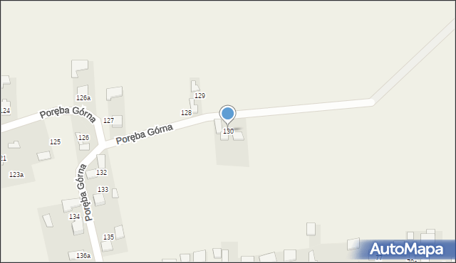 Poręba Górna, Poręba Górna, 130, mapa Poręba Górna