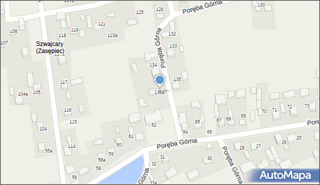 Poręba Górna, Poręba Górna, 136a, mapa Poręba Górna