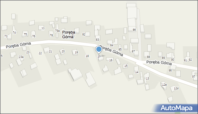 Poręba Górna, Poręba Górna, 17, mapa Poręba Górna