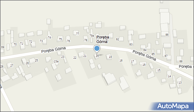 Poręba Górna, Poręba Górna, 20, mapa Poręba Górna