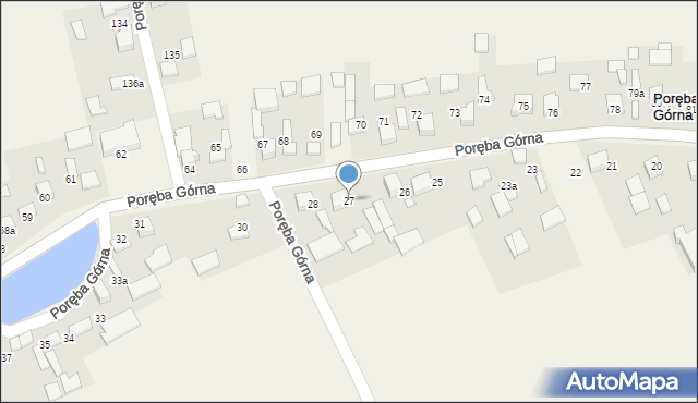 Poręba Górna, Poręba Górna, 27, mapa Poręba Górna