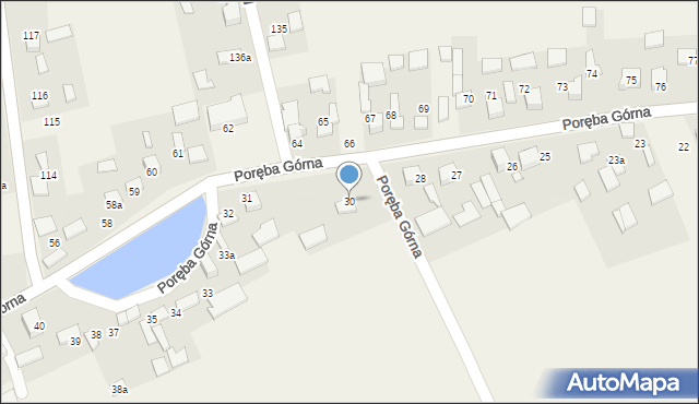 Poręba Górna, Poręba Górna, 30, mapa Poręba Górna
