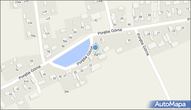 Poręba Górna, Poręba Górna, 33a, mapa Poręba Górna