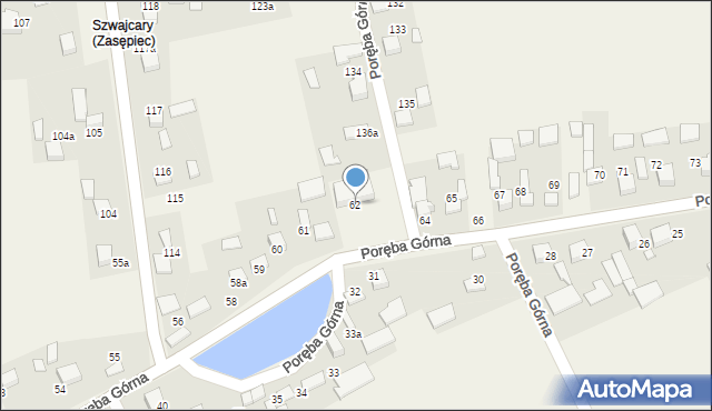 Poręba Górna, Poręba Górna, 62, mapa Poręba Górna