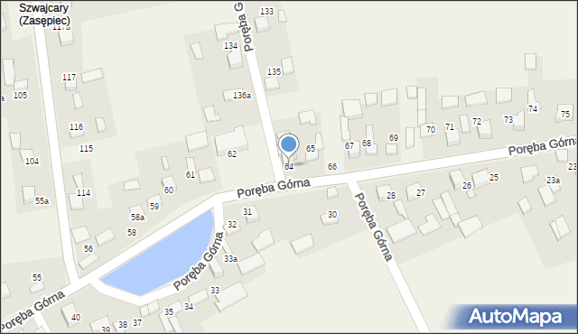 Poręba Górna, Poręba Górna, 64, mapa Poręba Górna