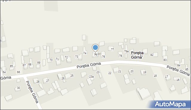 Poręba Górna, Poręba Górna, 75, mapa Poręba Górna