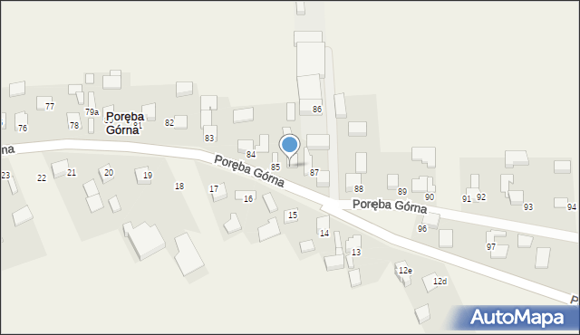 Poręba Górna, Poręba Górna, 85a, mapa Poręba Górna