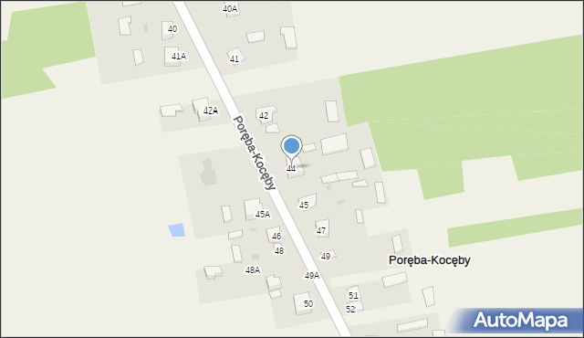 Poręba-Kocęby, Poręba-Kocęby, 44, mapa Poręba-Kocęby