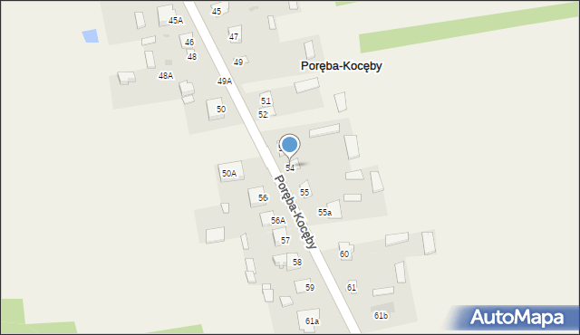 Poręba-Kocęby, Poręba-Kocęby, 54, mapa Poręba-Kocęby