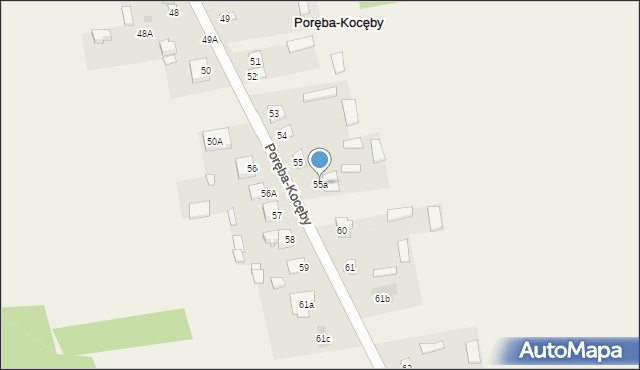 Poręba-Kocęby, Poręba-Kocęby, 55a, mapa Poręba-Kocęby