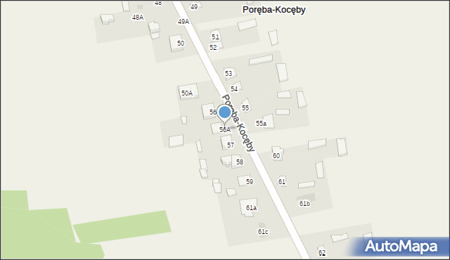 Poręba-Kocęby, Poręba-Kocęby, 56A, mapa Poręba-Kocęby