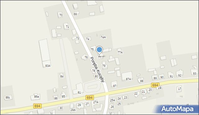 Poręba-Kocęby, Poręba-Kocęby, 77, mapa Poręba-Kocęby